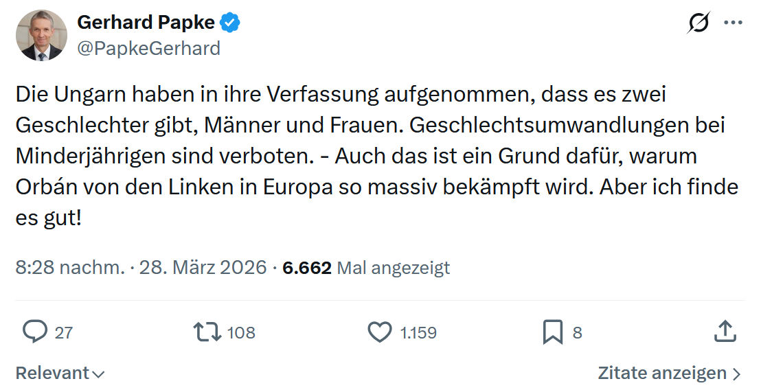 Gerhard Papke: Die Ungarn haben in ihre…