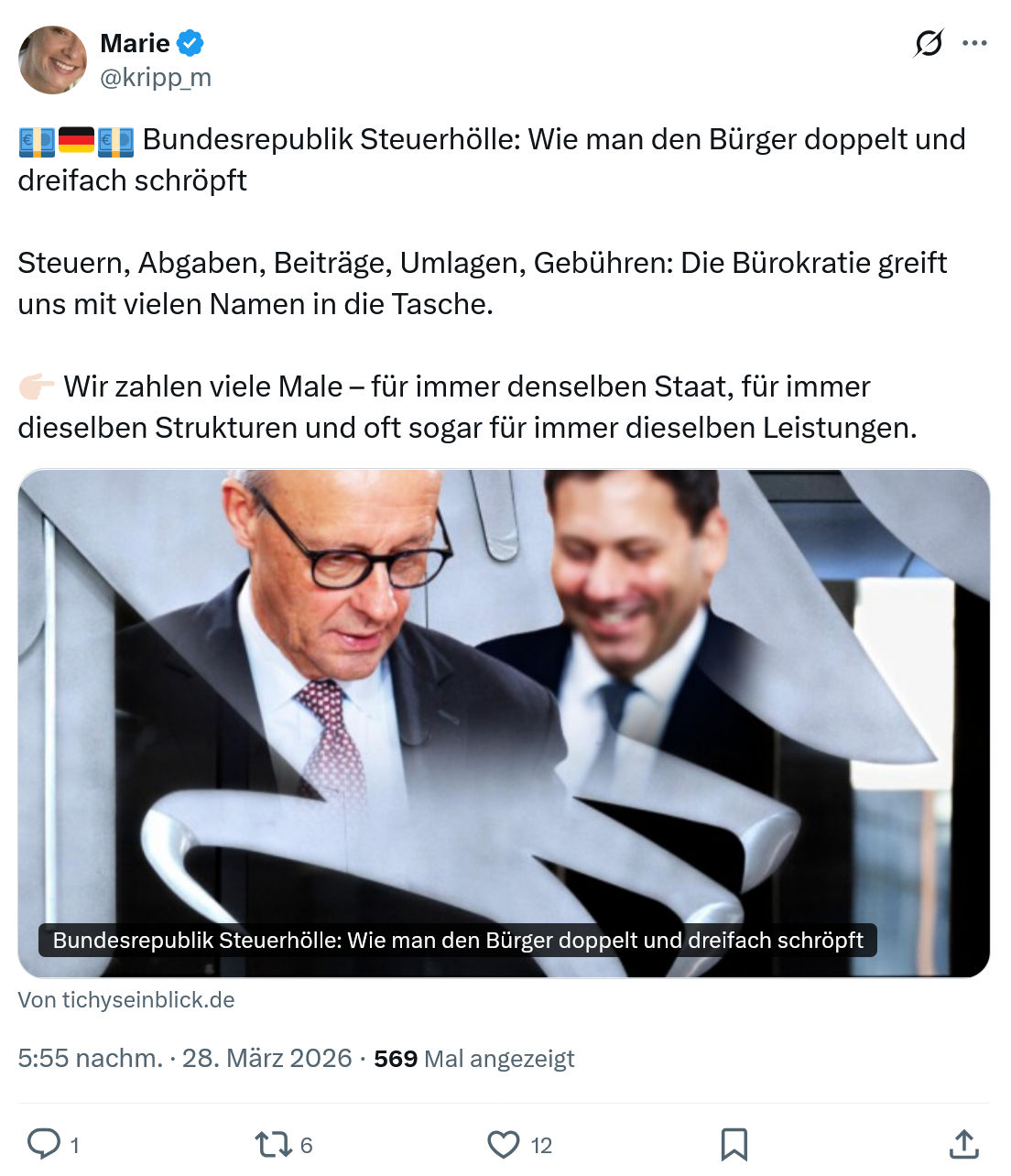 Marie kripp: Bundesrepublik Steuerhölle…