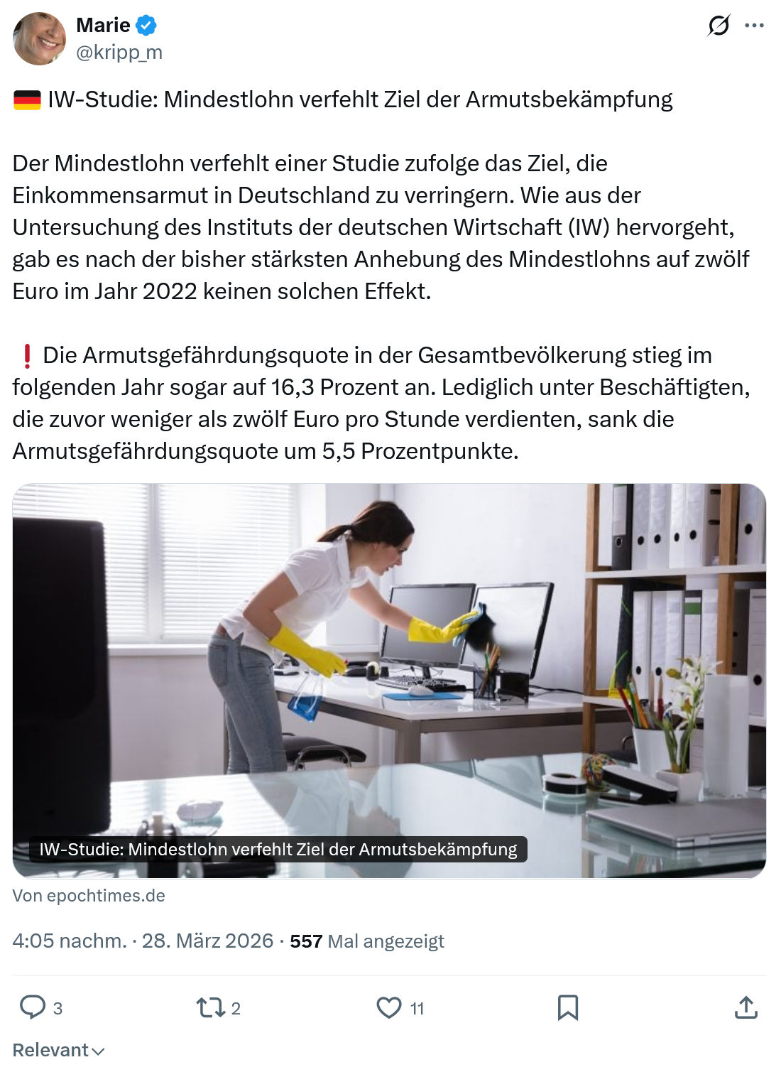 Marie kripp: IW-Studie…