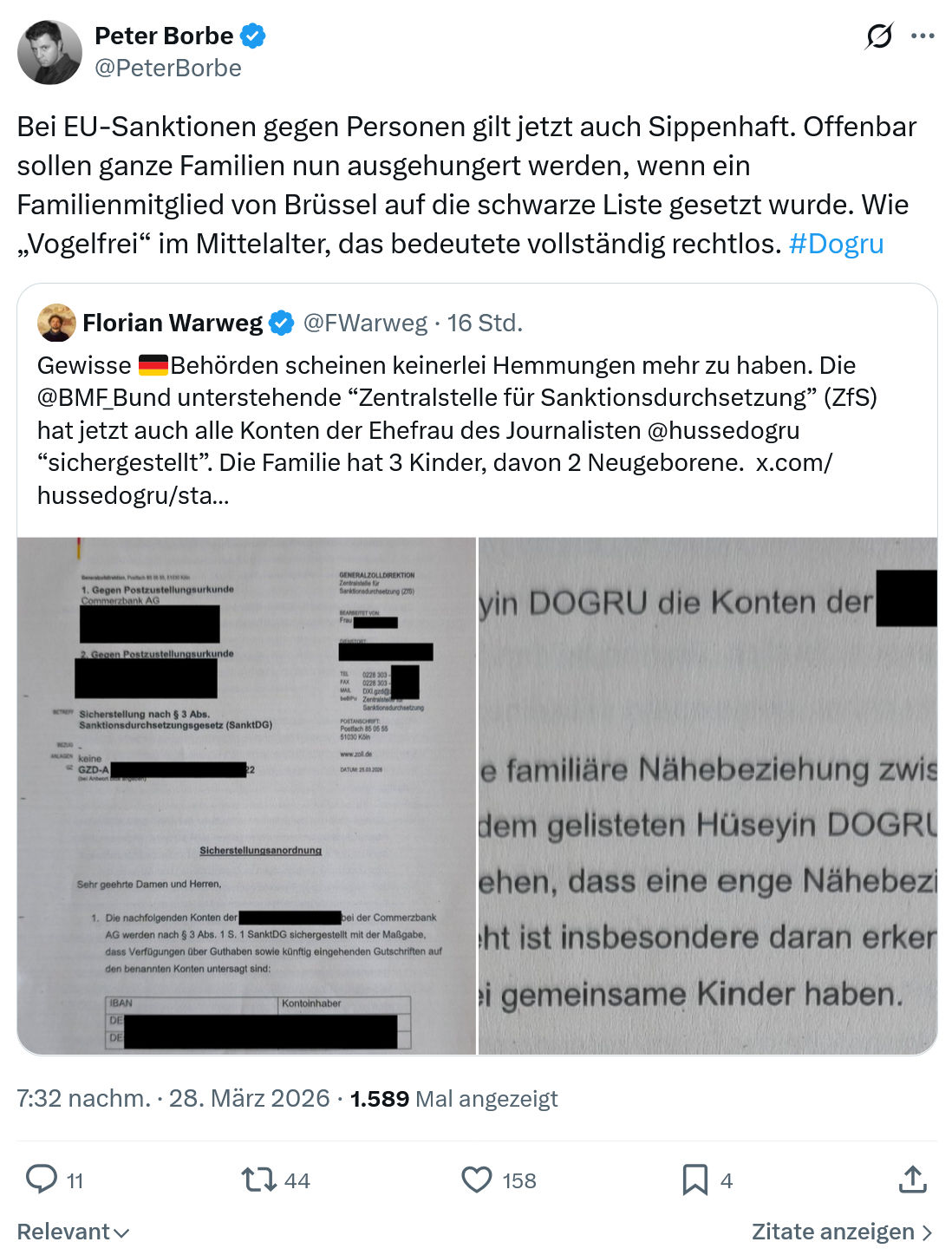 Peter Borbe: Bei EU-Sanktionen gegen Personen…