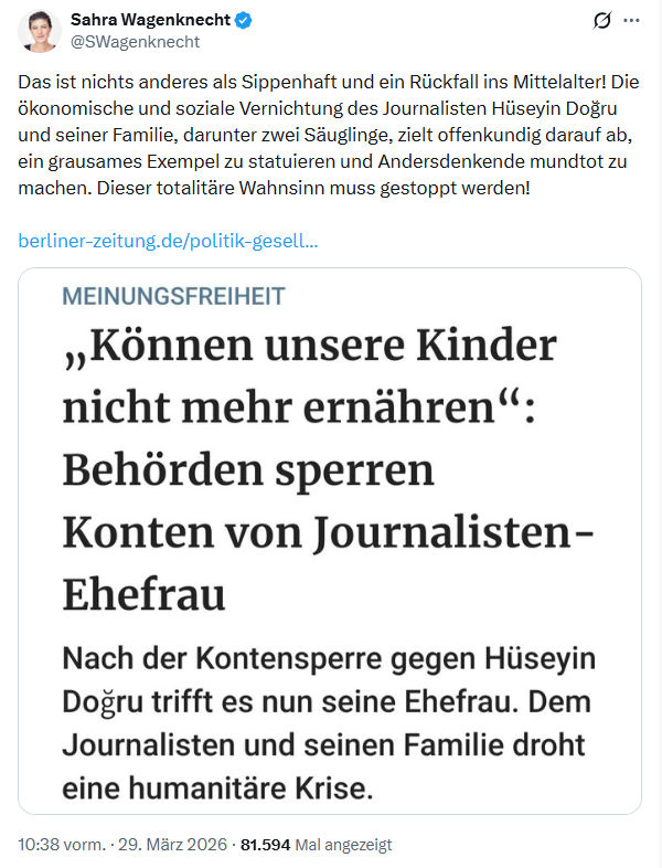 Sahra Wagenknecht: Das ist nichts anderes als Sippenhaft...