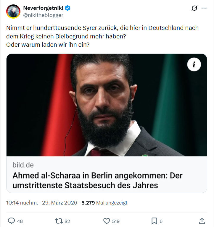 Neverforgetniki: Nimmt er hunderttausende Syrer zurück…