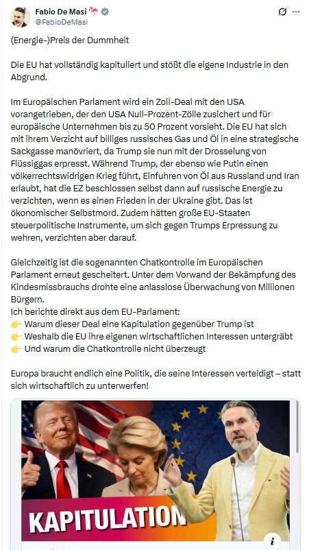 Fabio De Masi: (Energie-)Preis der Dummheit…