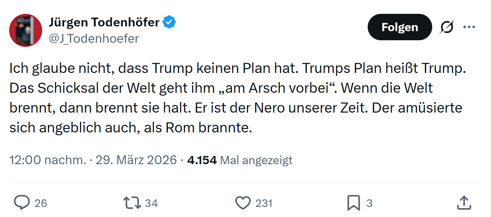 Jürgen Todenhöfer: Ich glaube nicht, dass Trump keinen Plan hat…