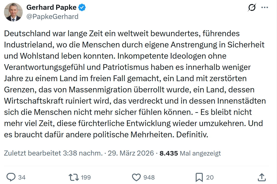 Gerhard Papke: Deutschland war lange Zeit ein weltweit bewundertes…