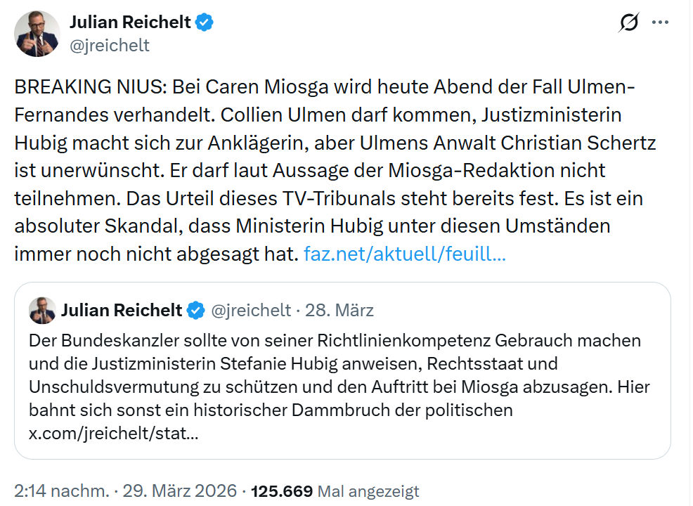 Julian Reichelt: BREAKING NIUS…