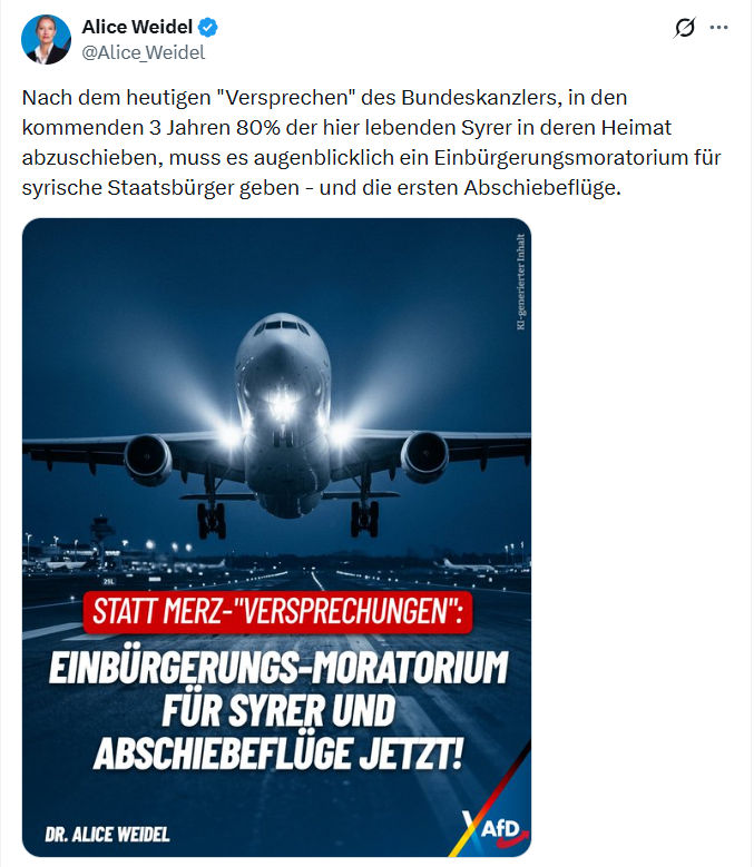 Alice Weidel: Nach dem heutigen "Versprechen"…