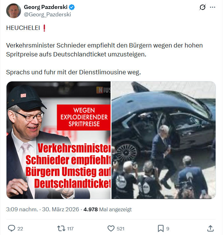 Georg Pazderski: HEUCHELEI❗️…
