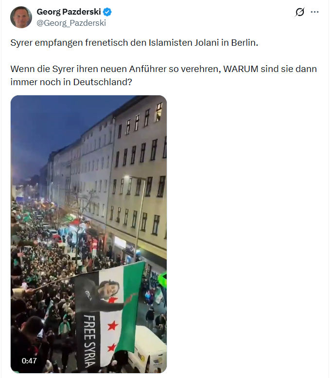 Georg Pazderski: Syrer empfangen frenetisch den Islamisten…