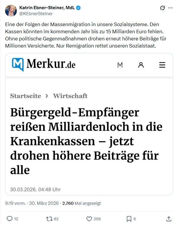 Katrin Ebner-Steiner: Eine der Folgen der Massenmigration…