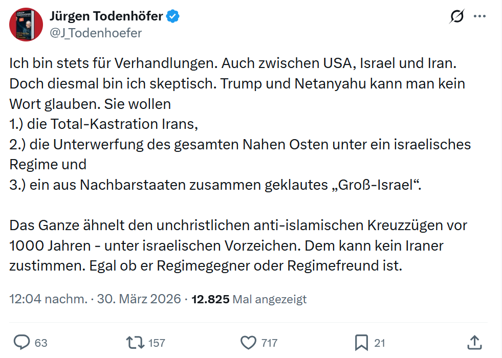 Jürgen Todenhöfer: Ich bin stets für Verhandlungen…
