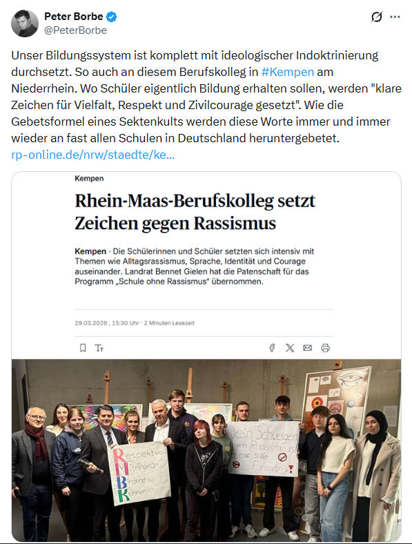 Peter Borbe: Unser Bildungssystem ist komplett mit ideologischer…