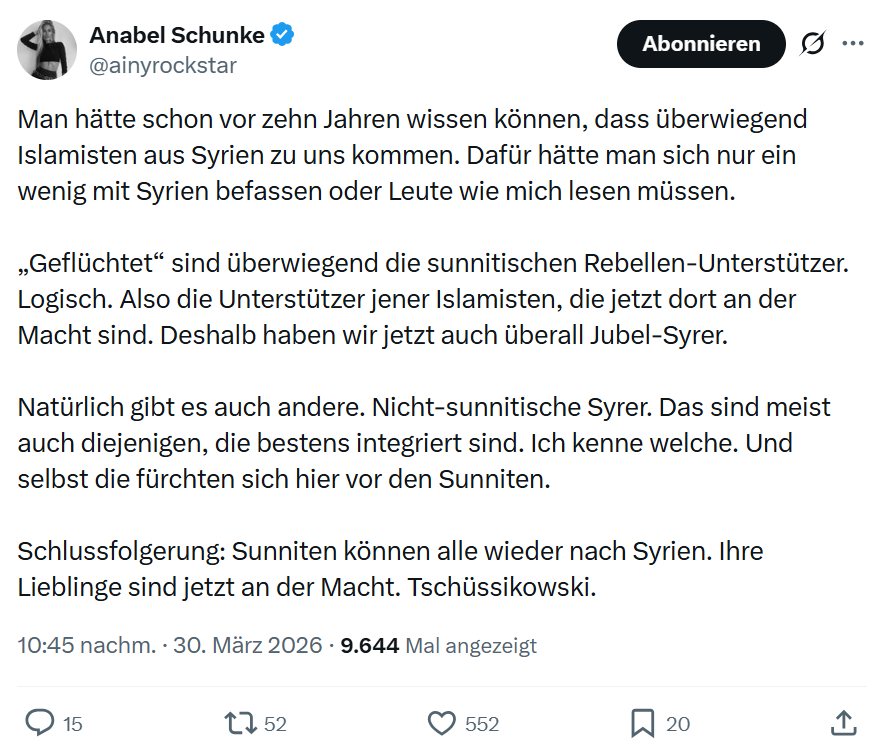 Anabel Schunke: Man hätte schon vor zehn Jahren wissen können…