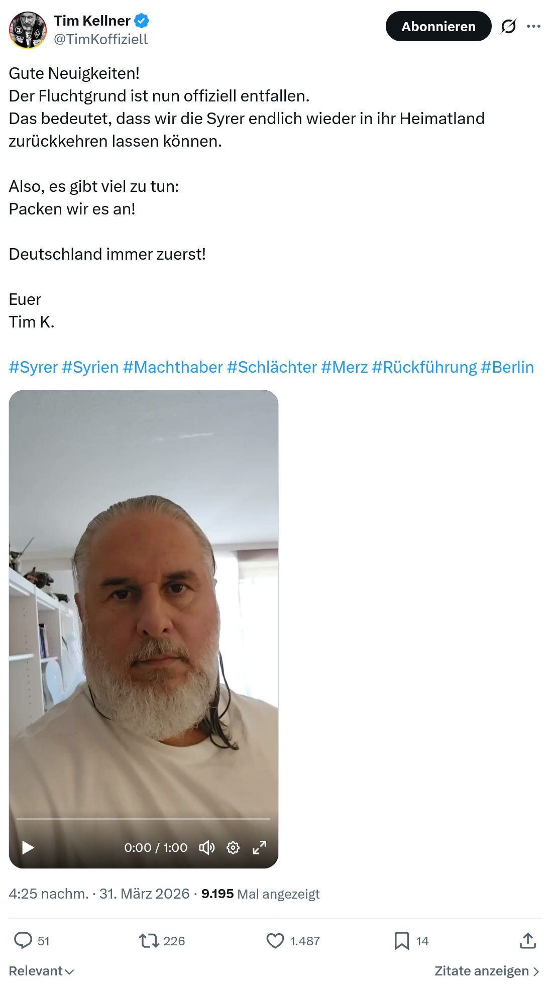 Tim Kellner: Gute Neuigkeiten…
