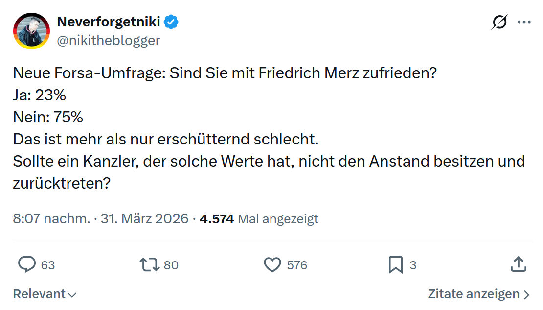Neverforgetniki: Neue Forsa-Umfrage…