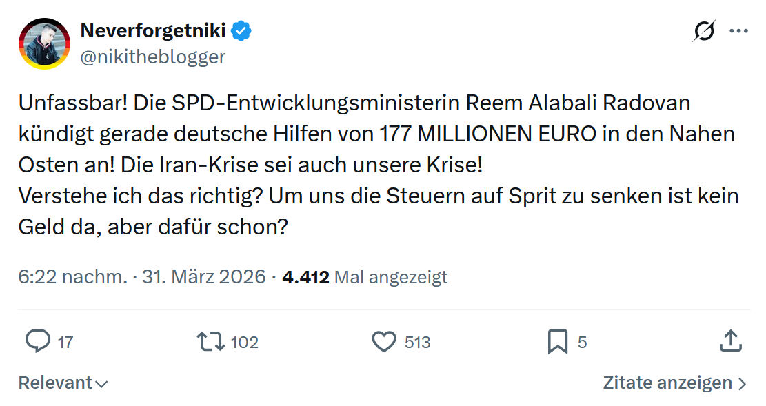 Neverforgetniki: Unfassbar! Die SPD-Entwicklungsministerin…