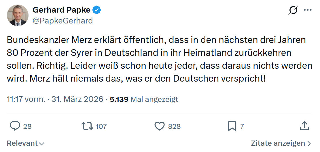 Gerhard Papke: Bundeskanzler Merz erklärt öffentlich…