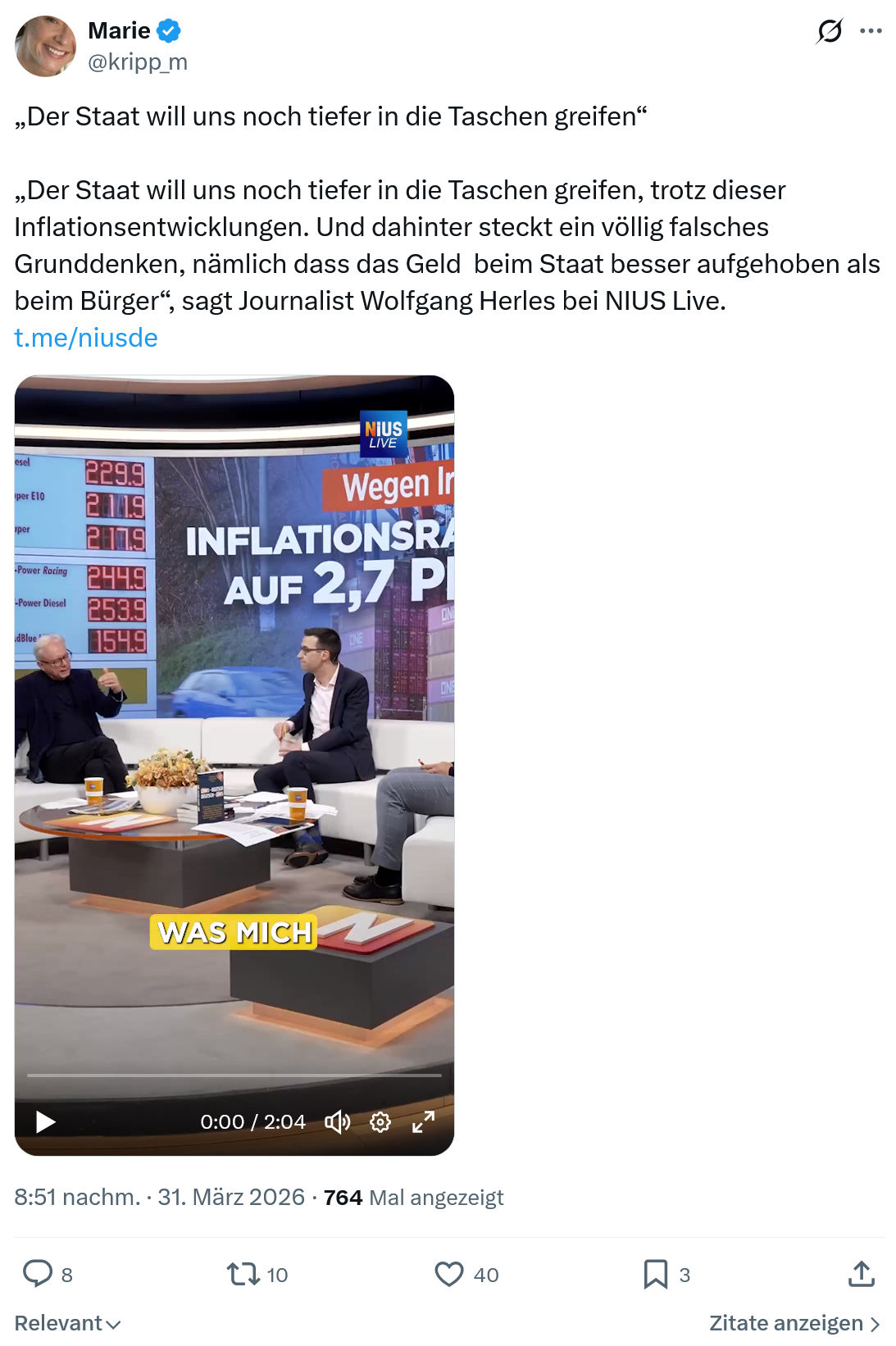 Marie kripp: Der Staat will uns noch tiefer…