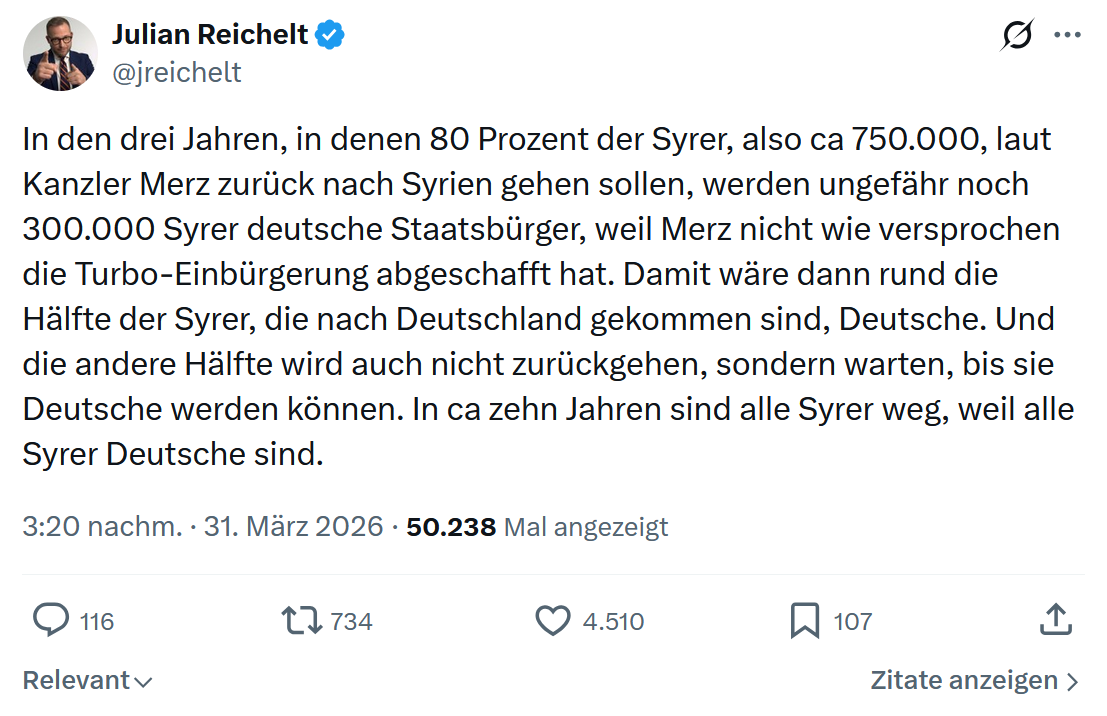 Julian Reichelt: In den drei Jahren, in denen 80 Prozent…