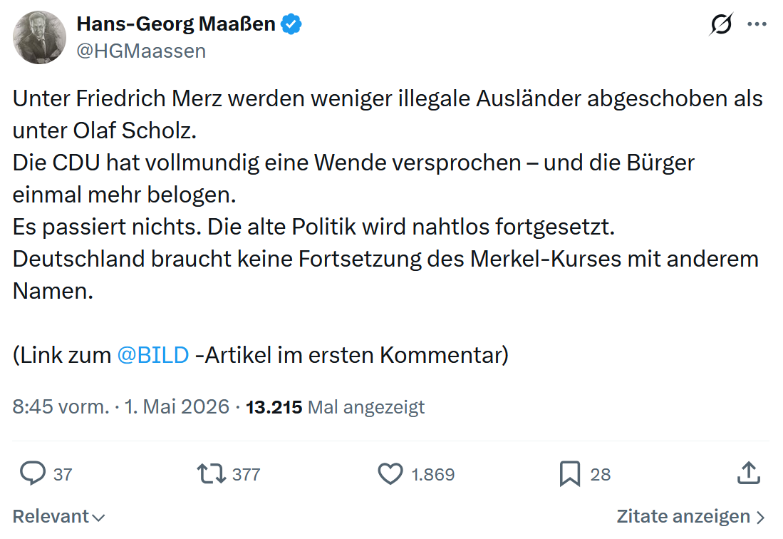 Hans-Georg Maaßen: Unter Friedrich Merz werden weniger…