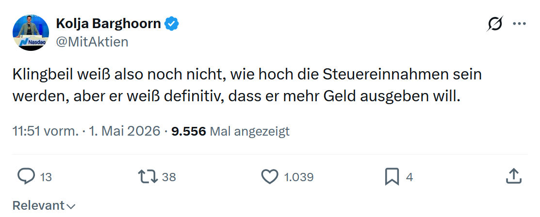 Kolja Barghoorn: Klingbeil weiß also noch nicht…