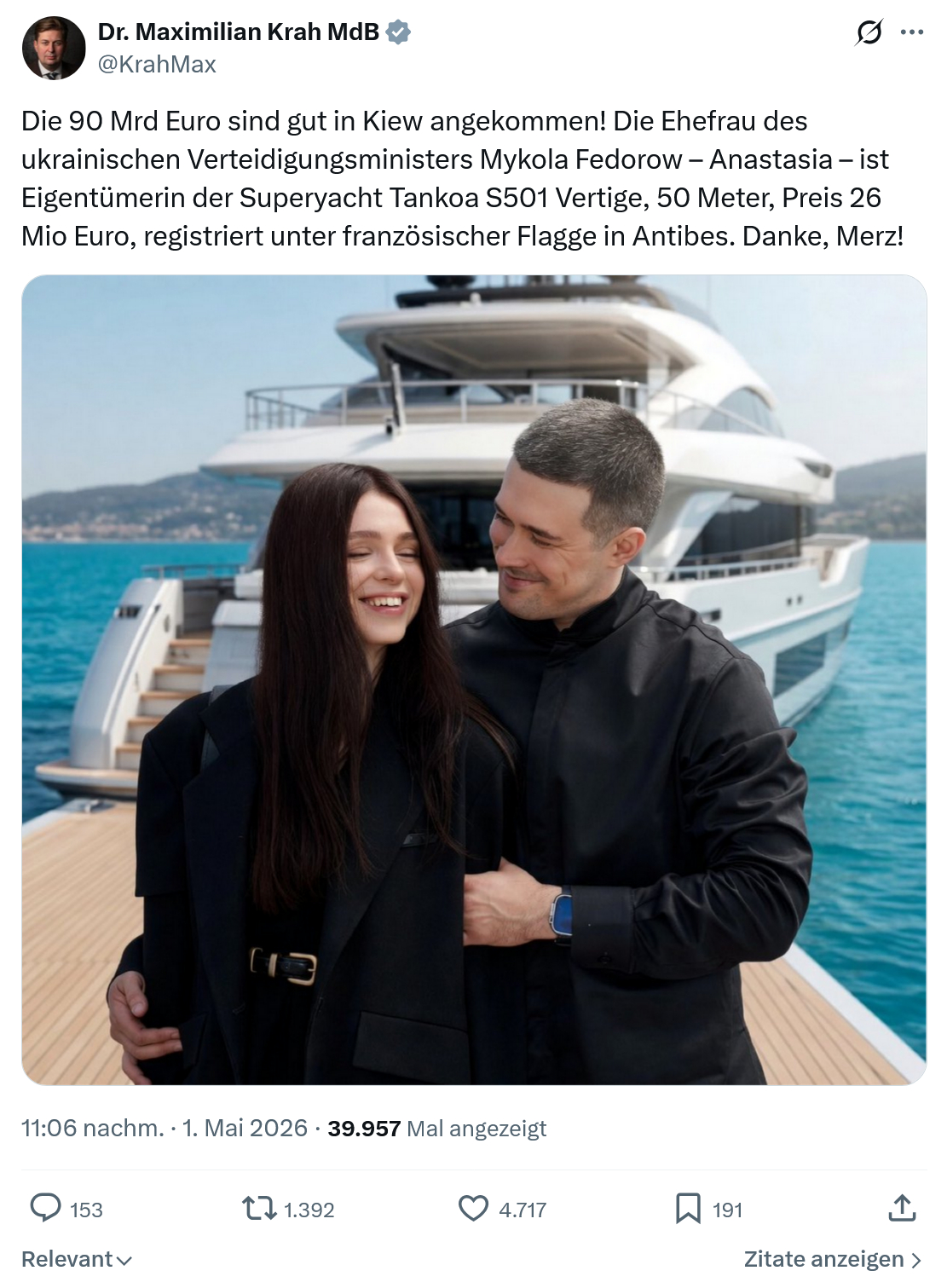 Maximilian Krah: Die 90 Mrd Euro sind gut in Kiew…