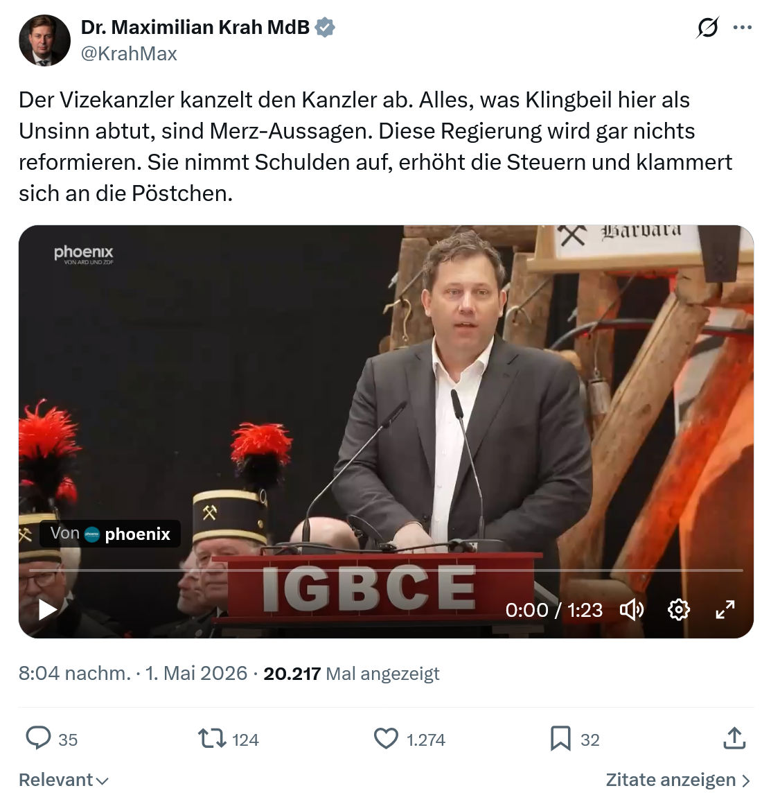 Maximilian Krah: Der Vizekanzler kanzelt den Kanzler ab…