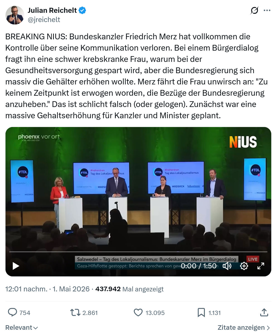 Julian Reichelt: BREAKING NIUS…