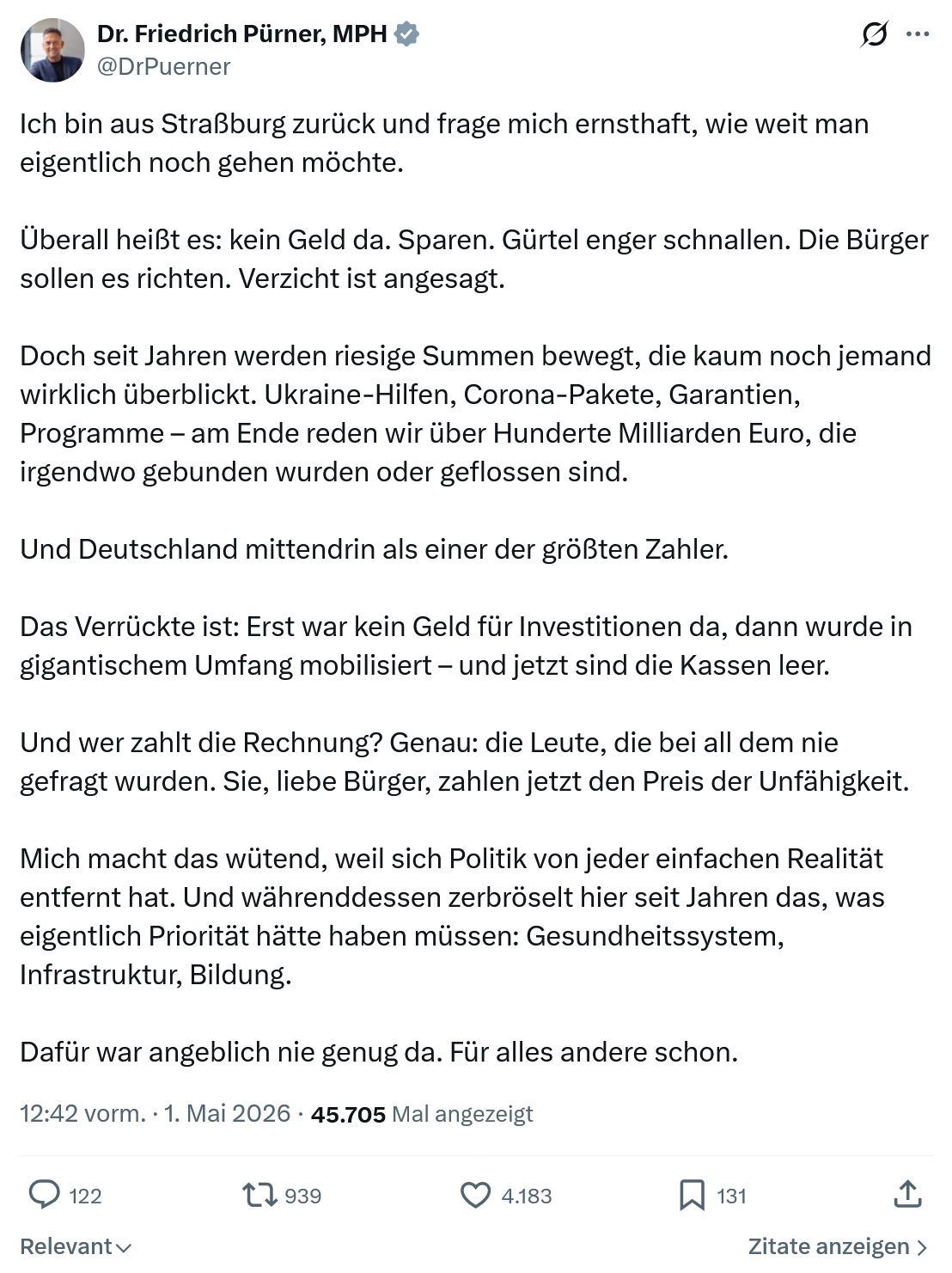 Friedrich Pürner: Ich bin aus Straßburg zurück…