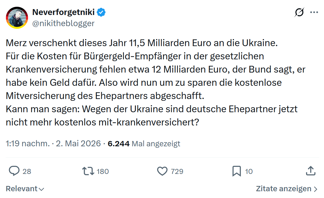 Neverforgetniki: Merz verschenkt dieses Jahr 11,5 Milliarden Euro…