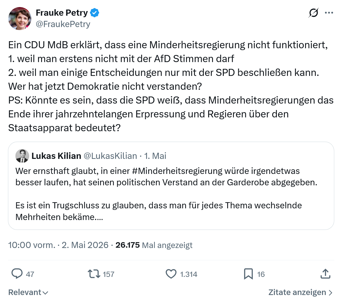 Frauke Petry: Ein CDU MdB erklärt…
