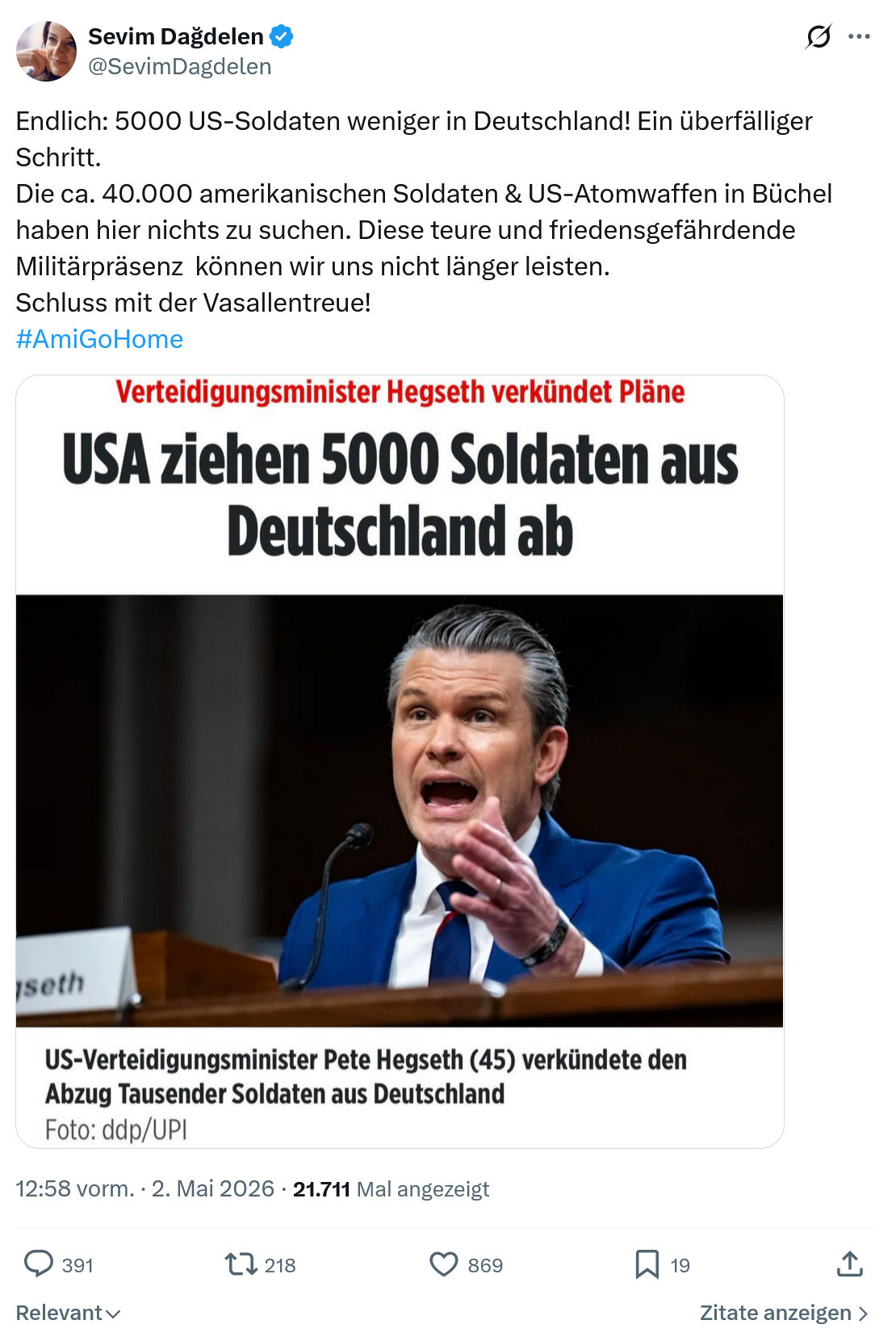 Sevim Dagdelen: Endlich…