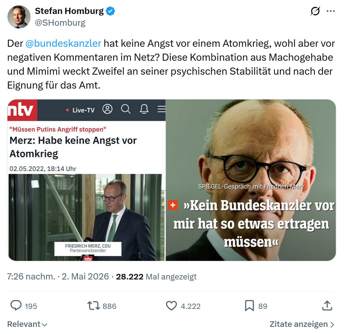 Stefan Homburg: Der @bundeskanzler…