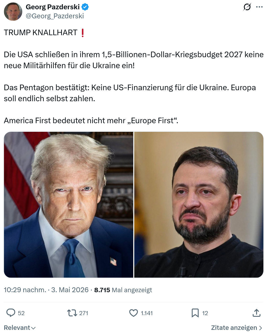 Georg Pazderski: TRUMP KNALLHART❗️…