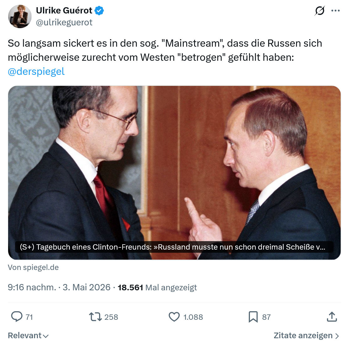 Ulrike Guérot: So langsam sickert es in den sog…