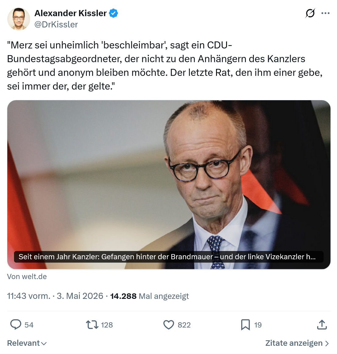 Alexander Kissler: Merz sei unheimlich 'beschleimbar'…