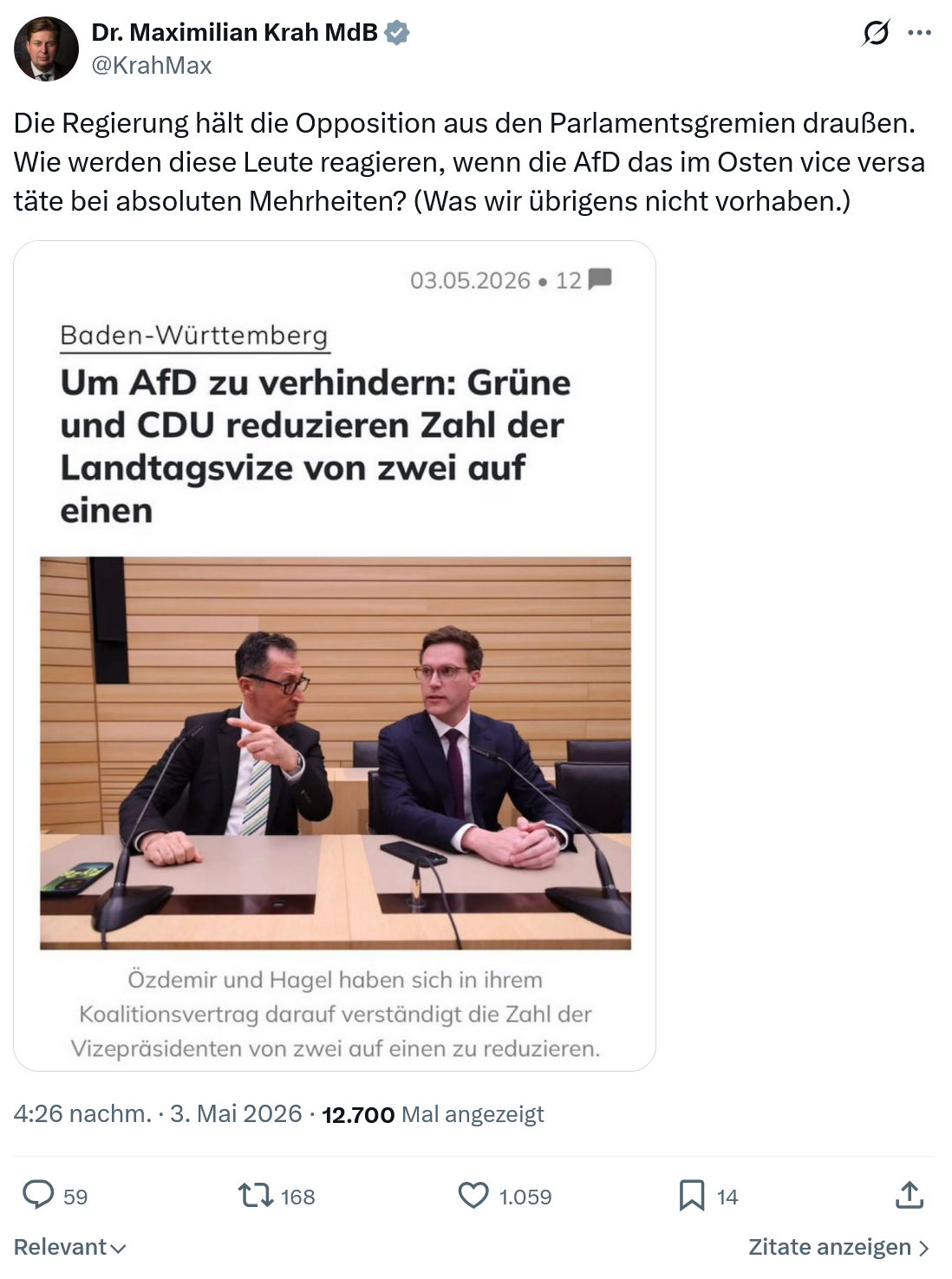 Maximilian Krah: Die Regierung hält die Opposition…