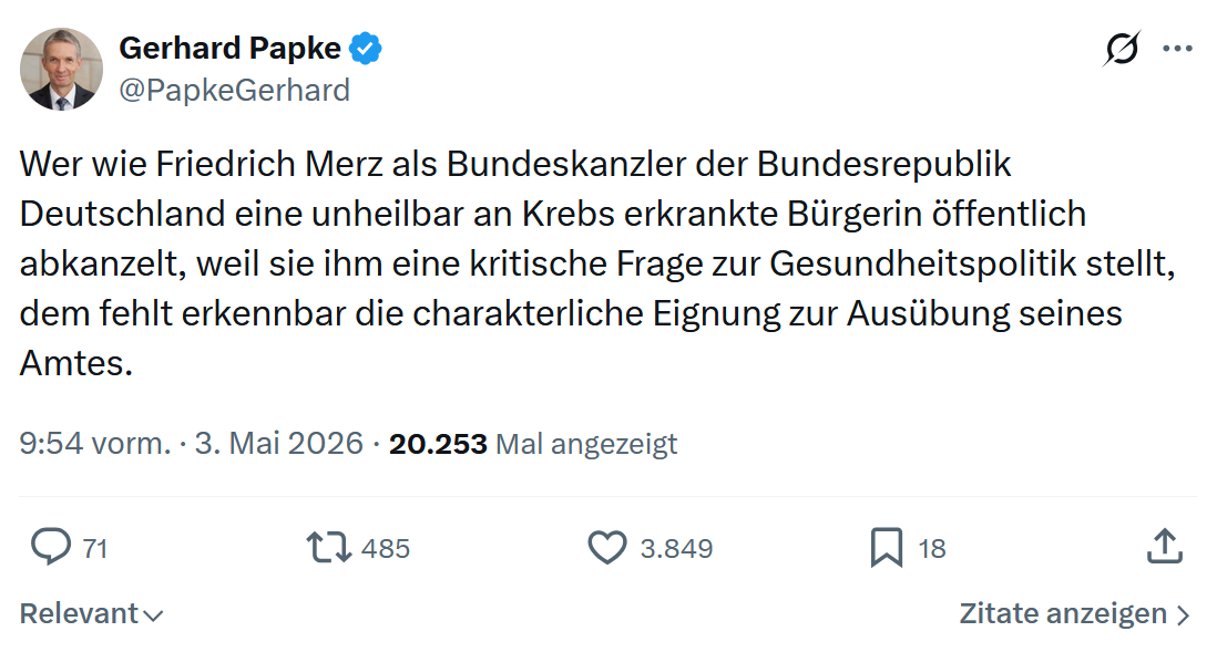 Gerhard Papke: Wer wie Friedrich Merz…