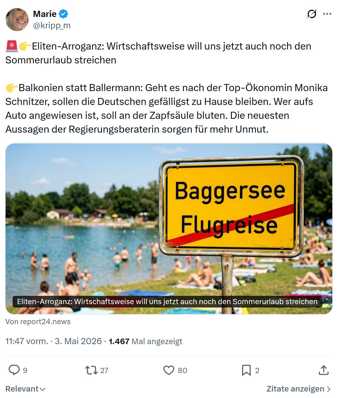 Marie kripp: Eliten-Arroganz…
