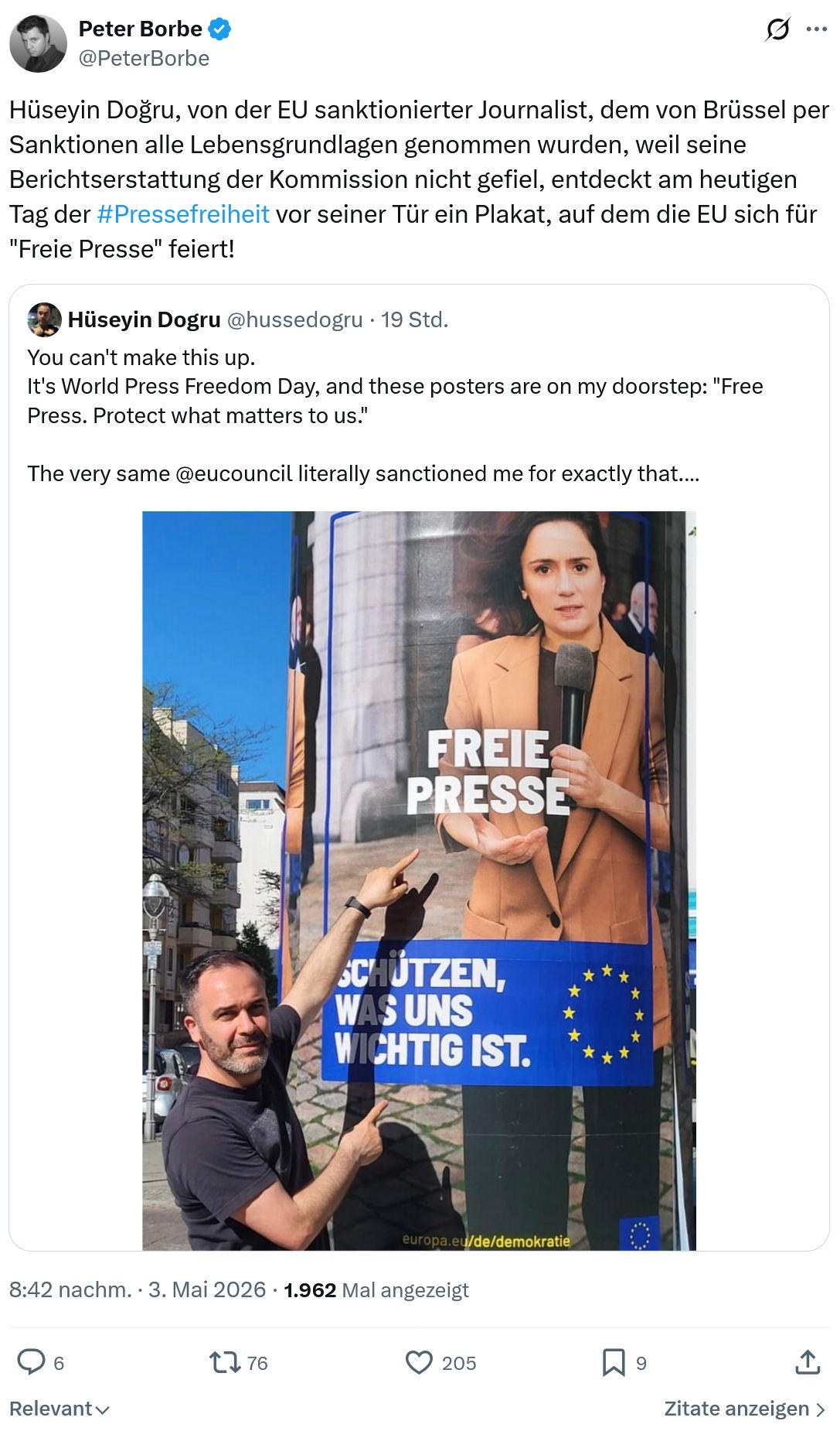 Peter Borbe: Hüseyin Doğru, von der EU sanktionierter Journalist…