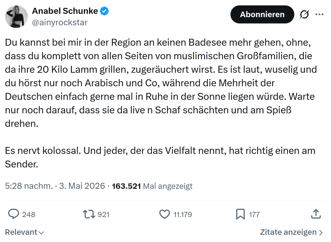 Anabel Schunke: Du kannst bei mir in der Region…
