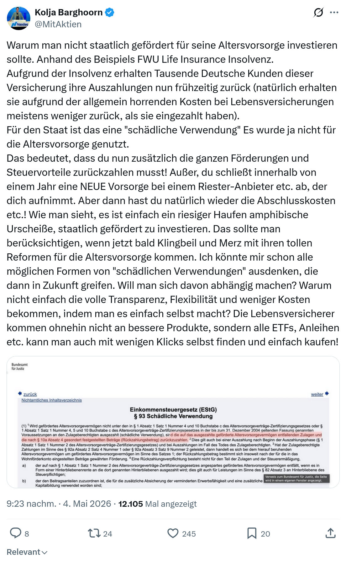 Kolja Barghoorn: Warum man nicht staatlich gefördert…