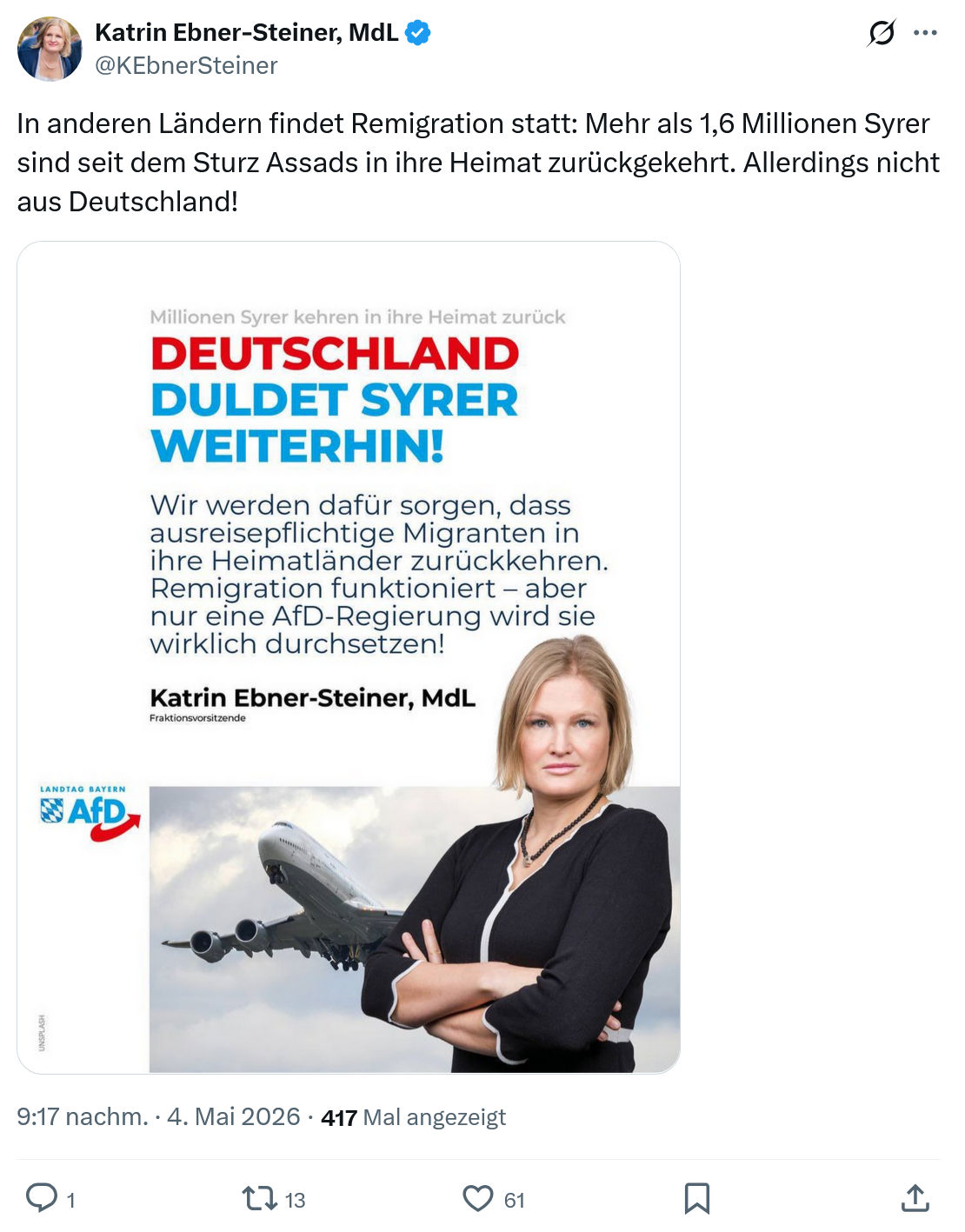 Katrin Ebner-Steiner: In anderen Ländern findet Remigration statt…