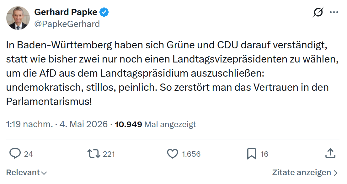 Gerhard Papke: In Baden-Württemberg haben sich Grüne…