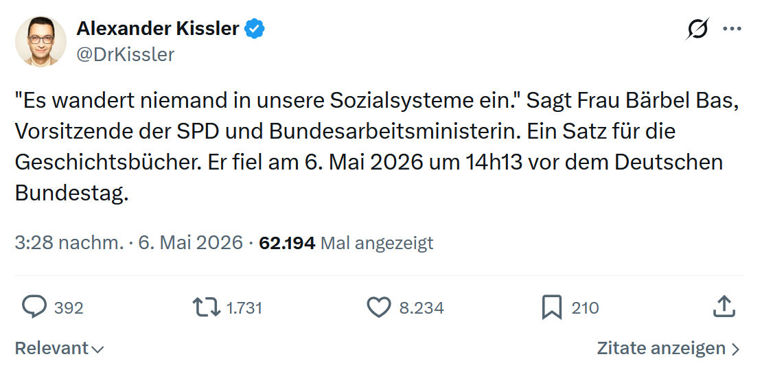 Alexander Kissler: Es wandert niemand in unsere…