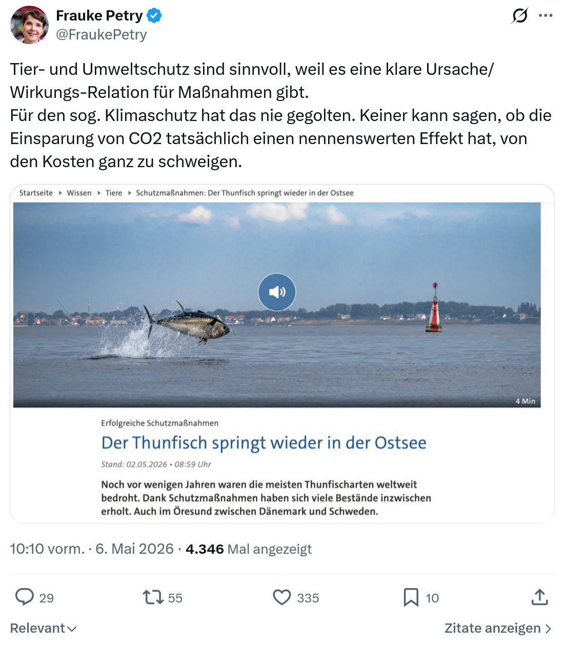 Frauke Petry: Tier- und Umweltschutz sind sinnvoll…