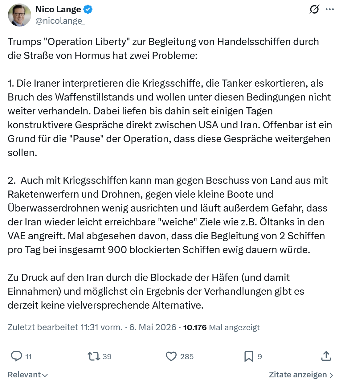 Nico Lange: Trumps "Operation Liberty" zur Begleitung…