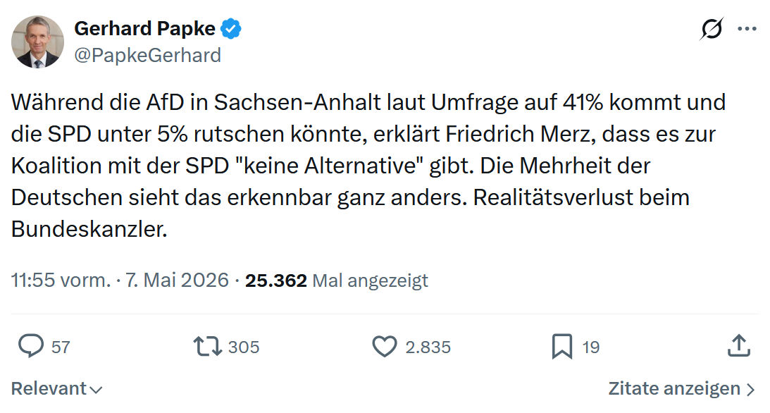 Gerhard Papke: Während die AfD in Sachsen-Anhalt...