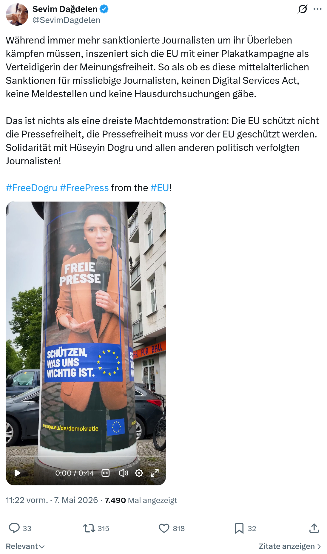 Sevim Dagdelen: Während immer mehr sanktionierte Journalisten...