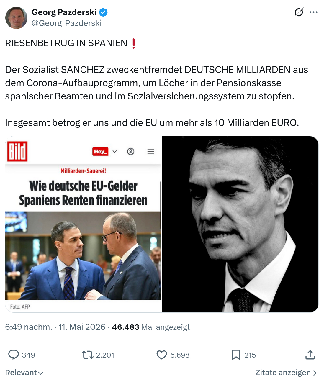 Georg Pazderski: RIESENBETRUG IN SPANIEN❗️…